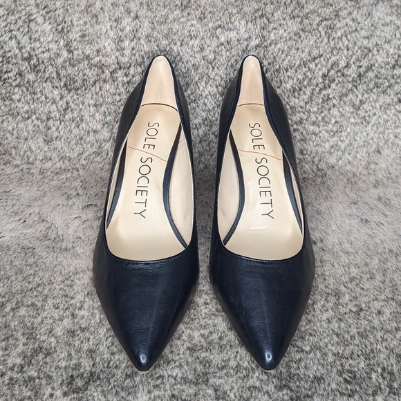 Sole Society Elverna Pumps Black Leather Women's 10 - Picture 2 of 9